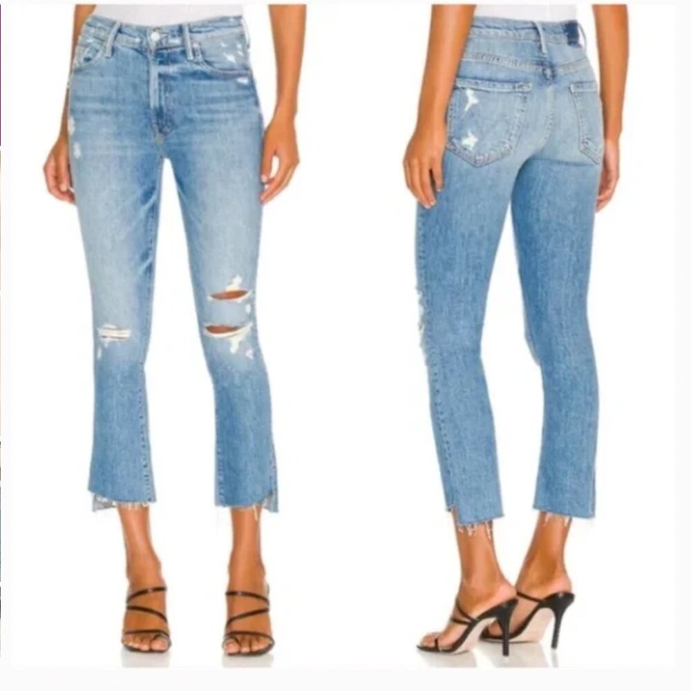 MOTHER Insider Crop Step Hem Jeans Holy Melancholy, Size 25